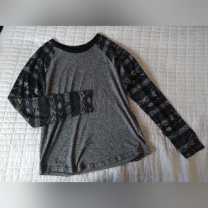 BROOKLYN CLOTH Graphic Long Sleeve Grey Shirt Mens Medium